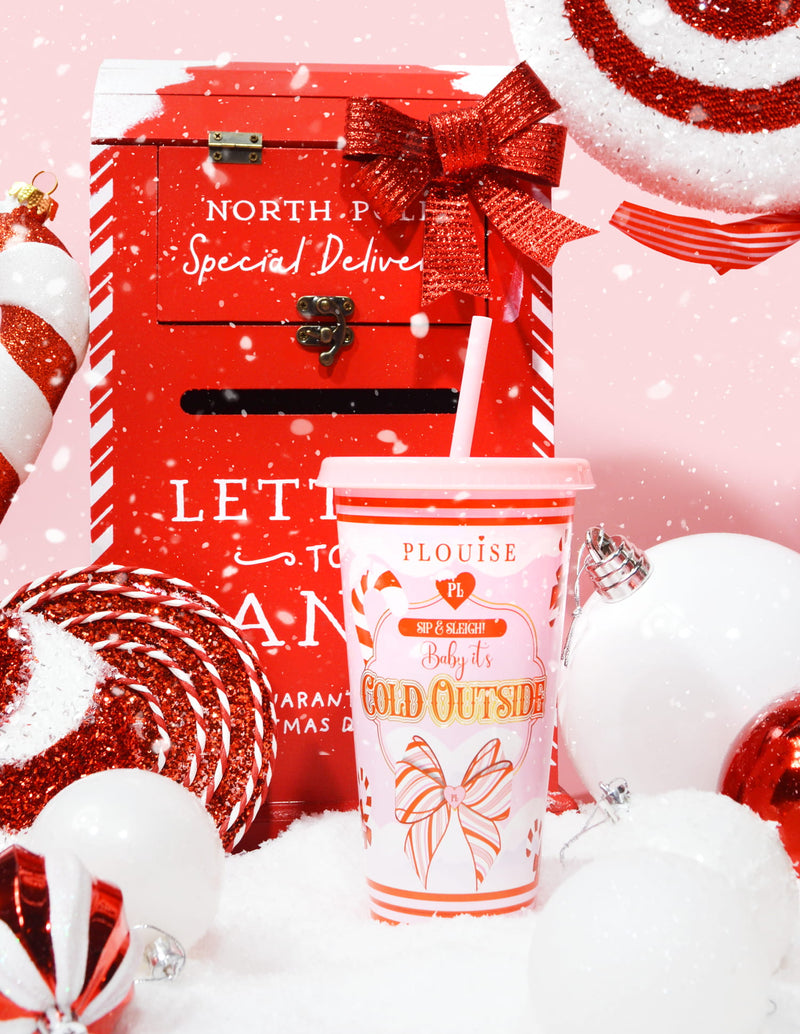Dítě Jeho Venku zima A Santas Malý pomocník Sippy Cups