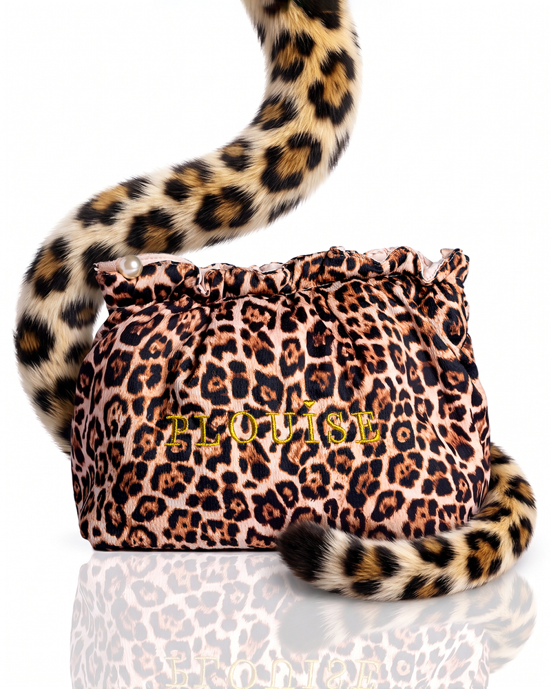 Cheetah Hot Hunt Leopard Print Taštička na líčení s perlovým střapcem