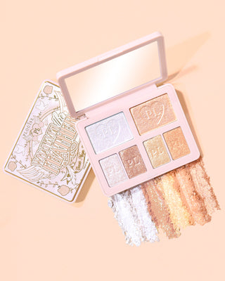 P.Louise Whatever The Feather shimmer topper palette for eyes and face with swatches